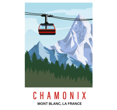 Mooie poster woonkamer chamonix berg - TenStickers