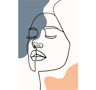 Mooie poster woonkamer moderne en abstracte gezicht - TenStickers