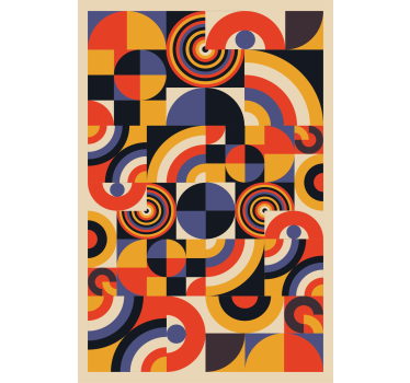 Mooie poster woonkamer kleurrijke bauhaus cirkels - TenStickers