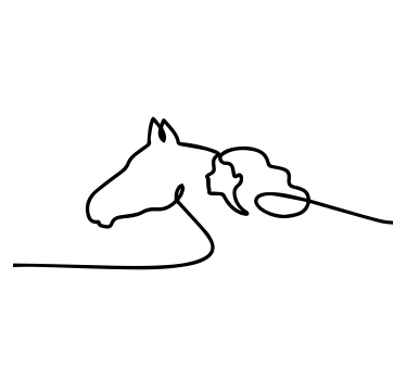 Mooie poster woonkamer vrouw met paarden lijntekening - TenStickers