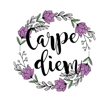 Mooie poster woonkamer carpe diem kleurrijk bloemenpatroon - TenStickers