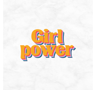 Poster tienerkamer girl power quote met bloemen - TenStickers