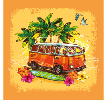 Landen poster classic surfbus - TenStickers