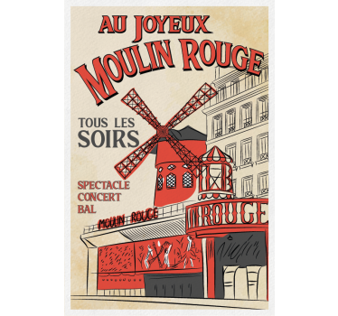 Landen poster le moulin rouge - TenStickers