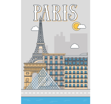 Landen poster Parijs - TenStickers
