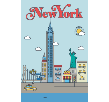 Landen poster new york - TenStickers