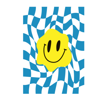 Vrolijke poster groovy smiley - TenStickers