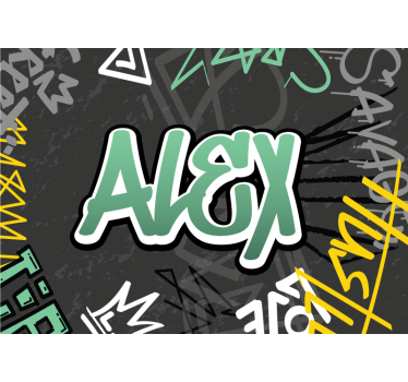 Graffiti straat poster met naam - TenStickers