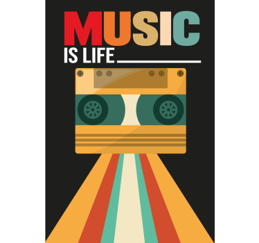 Muziek is life poster - TenStickers