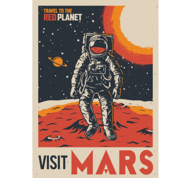 Astronaut op mars poster - TenStickers
