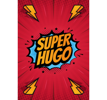 Superheld met naam poster - TenStickers