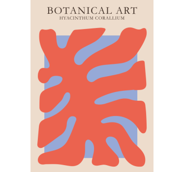 Oranje en blauw koraal poster - TenStickers