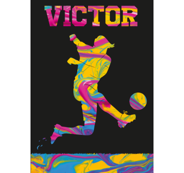 Voetballer poster met naam - TenStickers