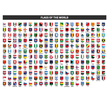 Poster vlaggen van de wereld - TenStickers