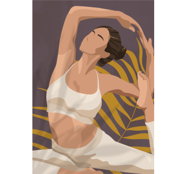Yoga illustratie poster - TenStickers