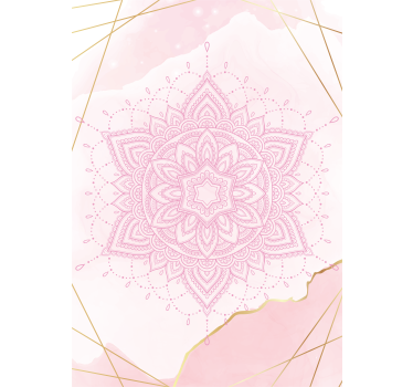 Roze waterverf mandala poster - TenStickers