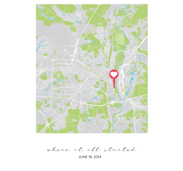 Locatie waar het allemaal begon liefdes poster - TenStickers