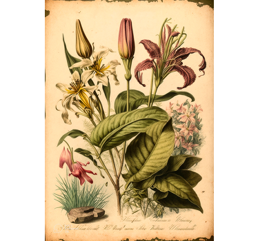 Vintage botanische bloemen poster - TenStickers