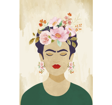 Vrouw met bloemen moderne kunst poster - TenStickers