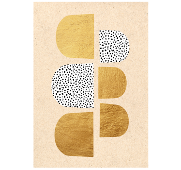 Gouden poster met abstracte vormen - TenStickers