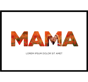 Mama ik hou van je poster met foto - TenStickers