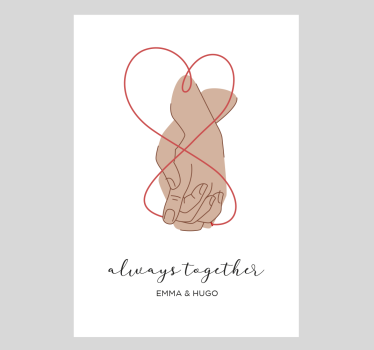 Always together poster met handen - TenStickers