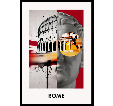Collage van Rome poster woonkamer - TenStickers