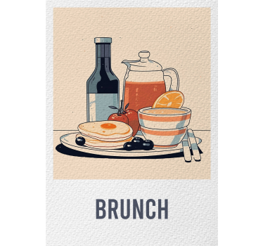Poster brunch met eten illustratie - TenStickers