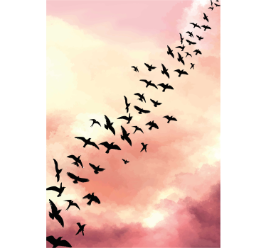 Vliegende vogels in mooie lucht poster - TenStickers