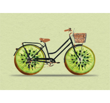 Fiets met kiwi wielen poster - TenStickers