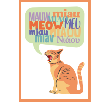 Katten miauwen poster kinderkamer - TenStickers