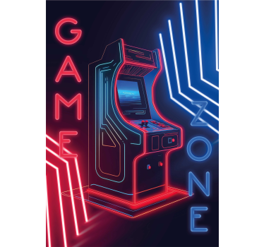 Neon Game Zone poster tienerkamer - TenStickers