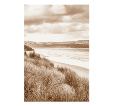 Bruin beige tinten kustlandschap poster - TenStickers