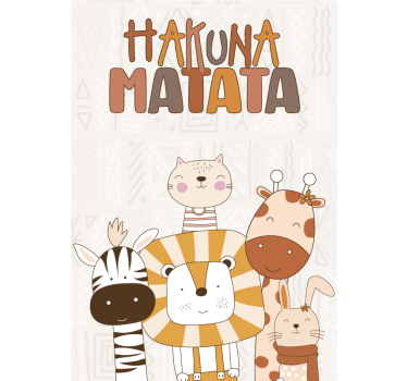 Hakuna matata dieren poster kinderkamer - TenStickers