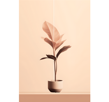 Verticale plant in beige kleuren Minimalistische poster - TenStickers