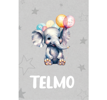 Babyolifant met ballonnen poster - TenStickers