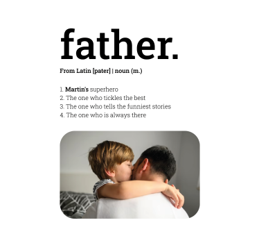 Omschrijving woord vader poster woonkamer - TenStickers