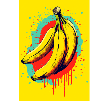 Drie bananen pop-artposter - TenStickers