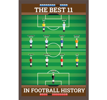 Beste 11 in de voetbalgeschiedenis poster tienerkamer - TenStickers