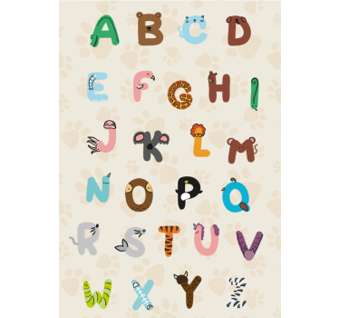 Dierenalfabet poster kinderkamer - TenStickers