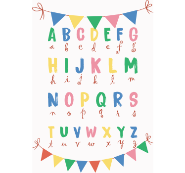 Feestelijk alfabet in hoofdletters poster kinderkamer - TenStickers