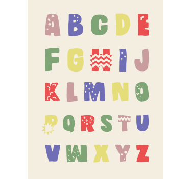 Geometrisch alfabet poster kinderkamer - TenStickers