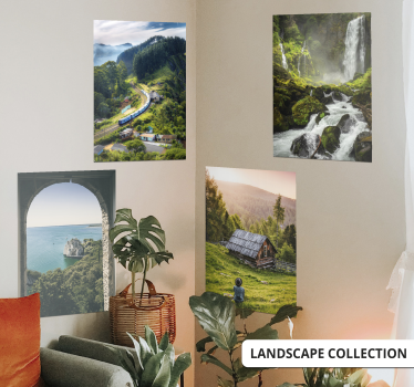 Berg hut poster Alpen landschap - TenStickers