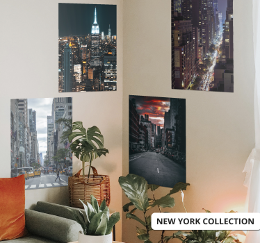 Empire state building bij nacht poster - TenStickers
