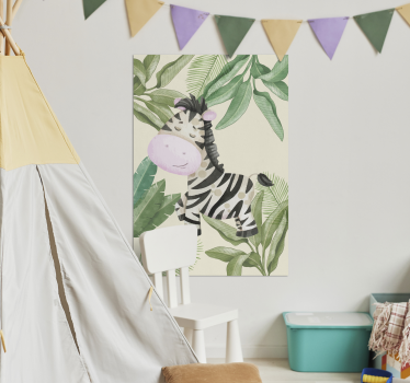 Jungle zebra poster - TenStickers