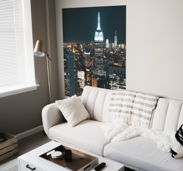 Empire state building bij nacht poster - TenStickers