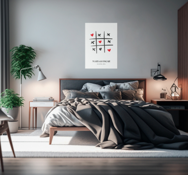 Tic Tac Toe Liefde aanpasbare poster - TenStickers