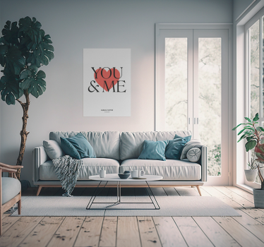 Jij en ik liefde poster naam en datum - TenStickers