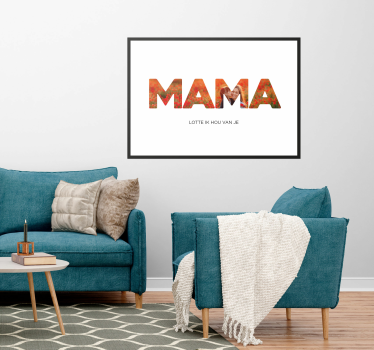 Mama ik hou van je poster met foto - TenStickers