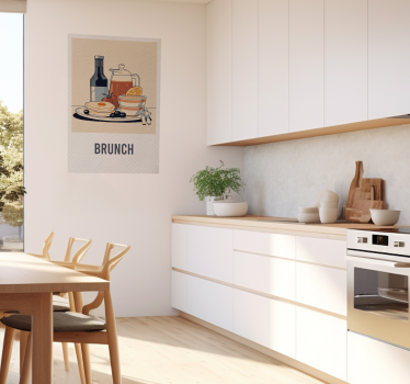 Poster brunch met eten illustratie - TenStickers